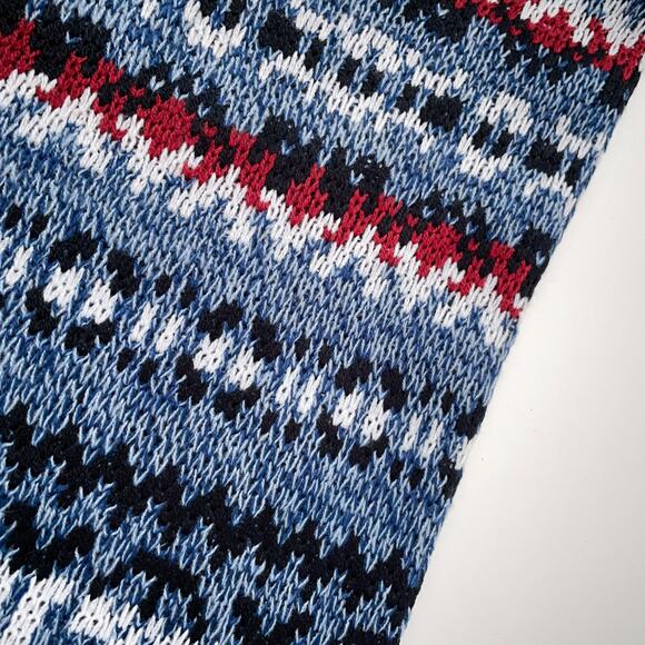 Y2K Fair Isle Cozy Winter Pullover Sweater Cabincore Heritage Apres Striped Sz L - Picture 5 of 8